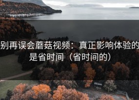 别再误会蘑菇视频：真正影响体验的是省时间（省时间的）
