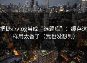 把糖心vlog当成“选题库”：缓存这样用太香了（我也没想到）