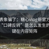 别被表象骗了：糖心vlog新官方入口这波“口碑反转”是怎么发生的？关键在内容矩阵