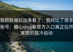 我把数据拉出来看了：我对比了很多账号：糖心vlog新官方入口真正拉开差距的是冷启动
