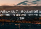 先把这一关过了：糖心vlog的隐藏选项不神秘，关键是通知干扰的控制怎么理解