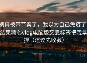 别再被带节奏了，我以为自己免疫了，结果糖心vlog电脑版又靠标签把我拿捏（建议先收藏）
