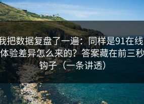 我把数据复盘了一遍：同样是91在线，体验差异怎么来的？答案藏在前三秒钩子（一条讲透）