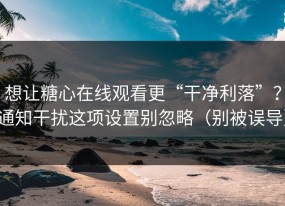 想让糖心在线观看更“干净利落”？通知干扰这项设置别忽略（别被误导）