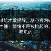 我踩过坑才敢提醒，糖心官网vlog看多了才懂：情绪不是被挑起的，是被照见的