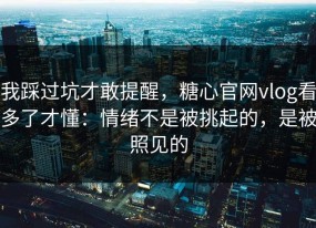 我踩过坑才敢提醒，糖心官网vlog看多了才懂：情绪不是被挑起的，是被照见的