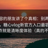 做内容的朋友讲了个真相：别再抄标题了，糖心vlog新官方入口最容易翻车的点就是清晰度体验（真的不夸张）
