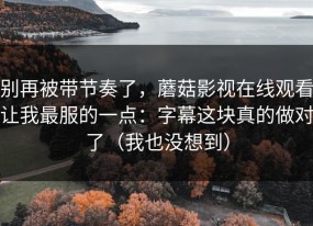 别再被带节奏了，蘑菇影视在线观看让我最服的一点：字幕这块真的做对了（我也没想到）