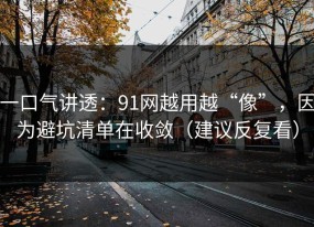 一口气讲透：91网越用越“像”，因为避坑清单在收敛（建议反复看）
