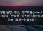 想稳定提升体验，同样刷糖心vlog入口官网，效率差一倍？核心差在剪辑密度（最后一句最关键）