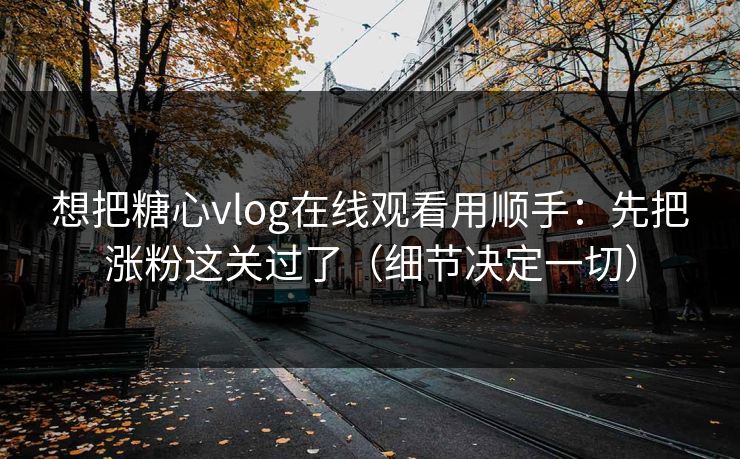 想把糖心vlog在线观看用顺手:先把涨粉这关过了(细节决定一切) 想把糖心vlog在线观看用顺手:先把涨粉这关过了(细节决定一切)