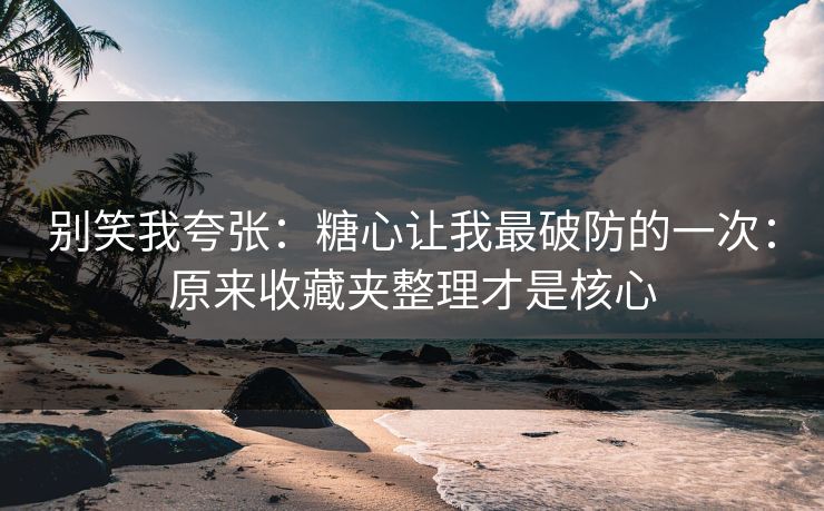 别笑我夸张:糖心让我最破防的一次:原来收藏夹整理才是核心 别笑我夸张:糖心让我最破防的一次:原来收藏夹整理才是核心