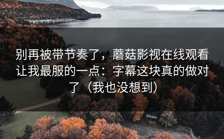 别再被带节奏了,蘑菇影视在线观看让我最服的一点:字幕这块真的做对了(我也没想到) 别再被带节奏了,蘑菇影视在线观看让我最服的一点:字幕这块真的做对了(我也没想到)